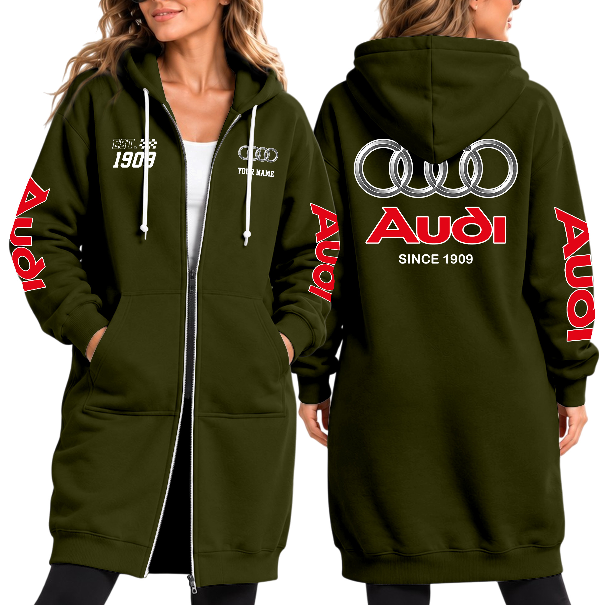 Audi Damen-Longjacke mit wärmendem Futter Audi Damen-Longjacke mit wärmendem Futter