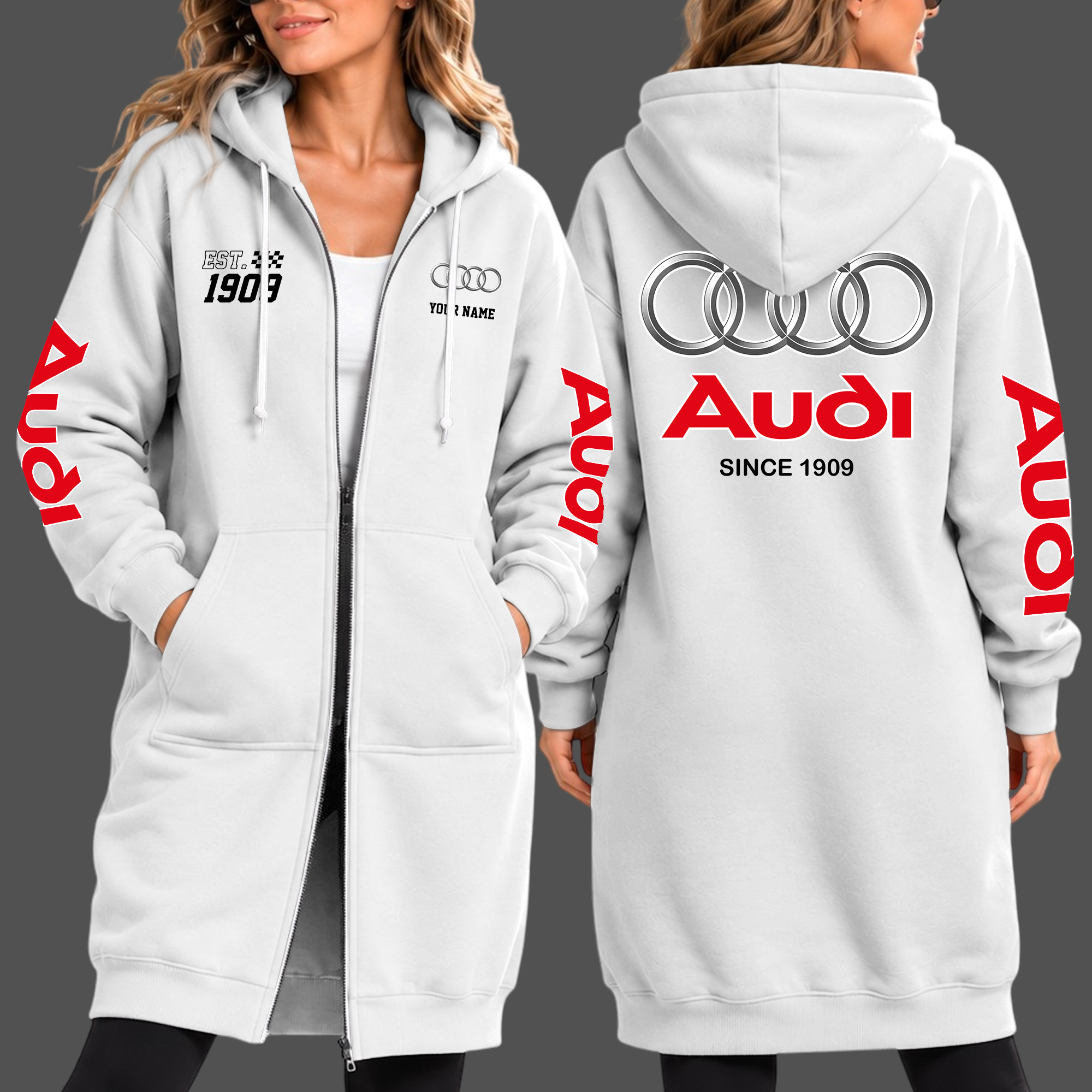 Audi Damen-Longjacke mit wärmendem Futter Audi Damen-Longjacke mit wärmendem Futter