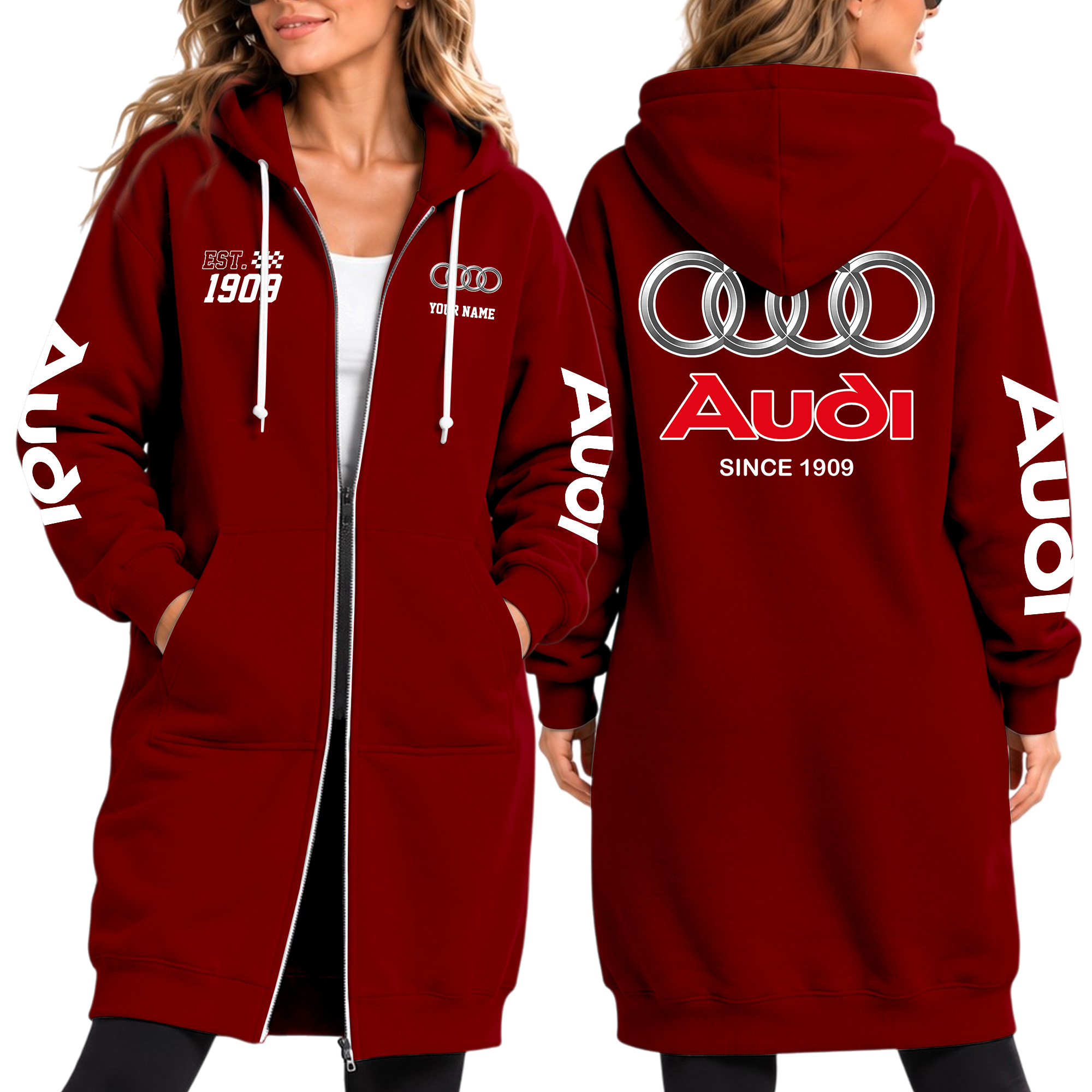 Audi Damen-Longjacke mit wärmendem Futter Audi Damen-Longjacke mit wärmendem Futter