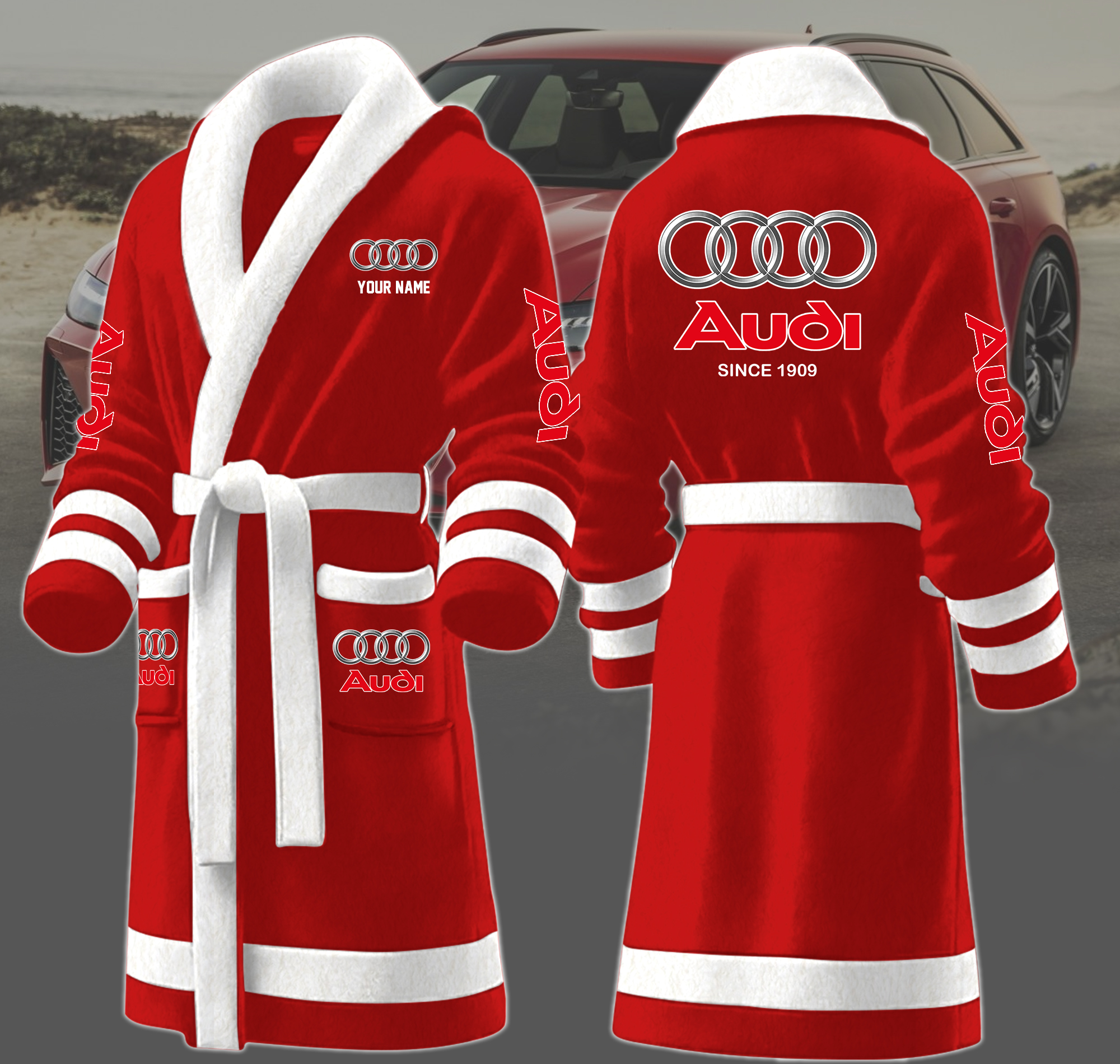 Audi Fleece-Bademantel für Damen und Herren