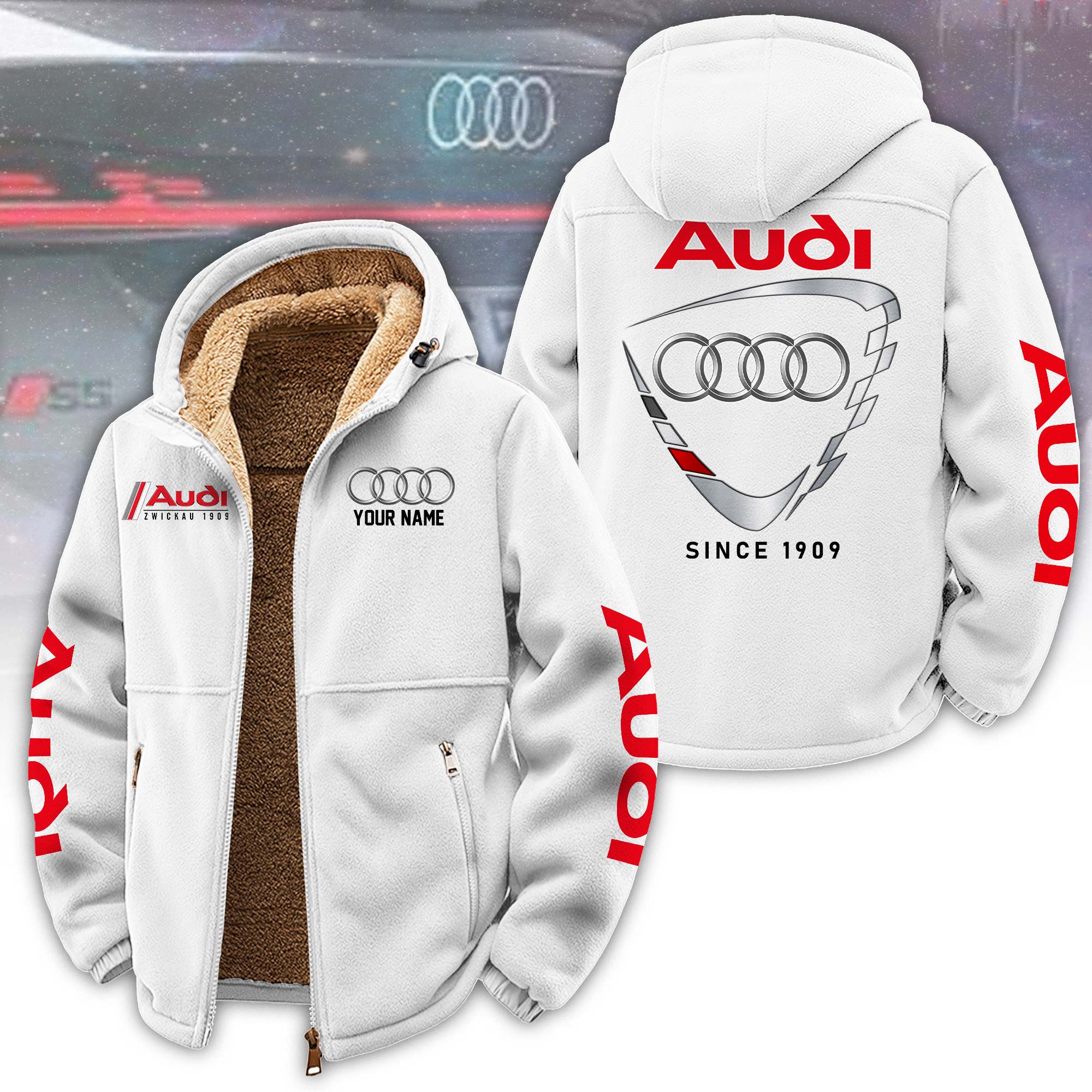 Audi Fleecejacke mit Brusttaschen