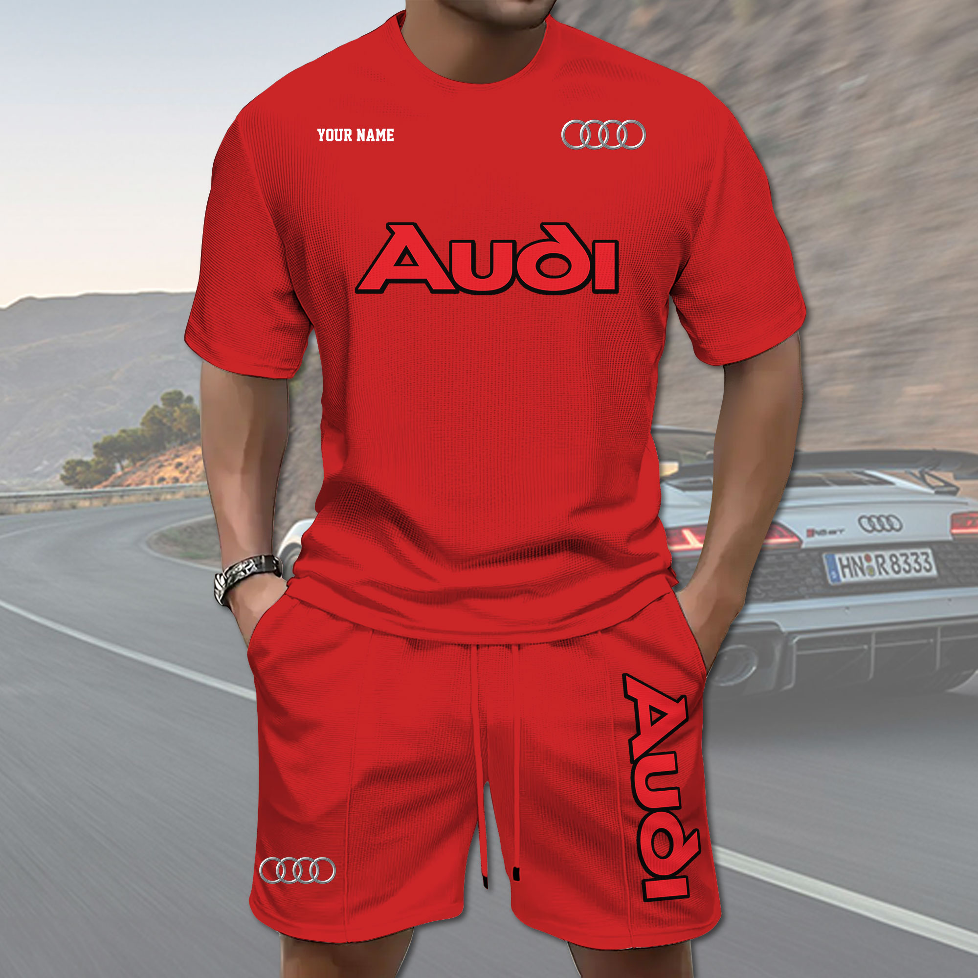 Audi Herren-Sommerset mit Baumwollkomfort