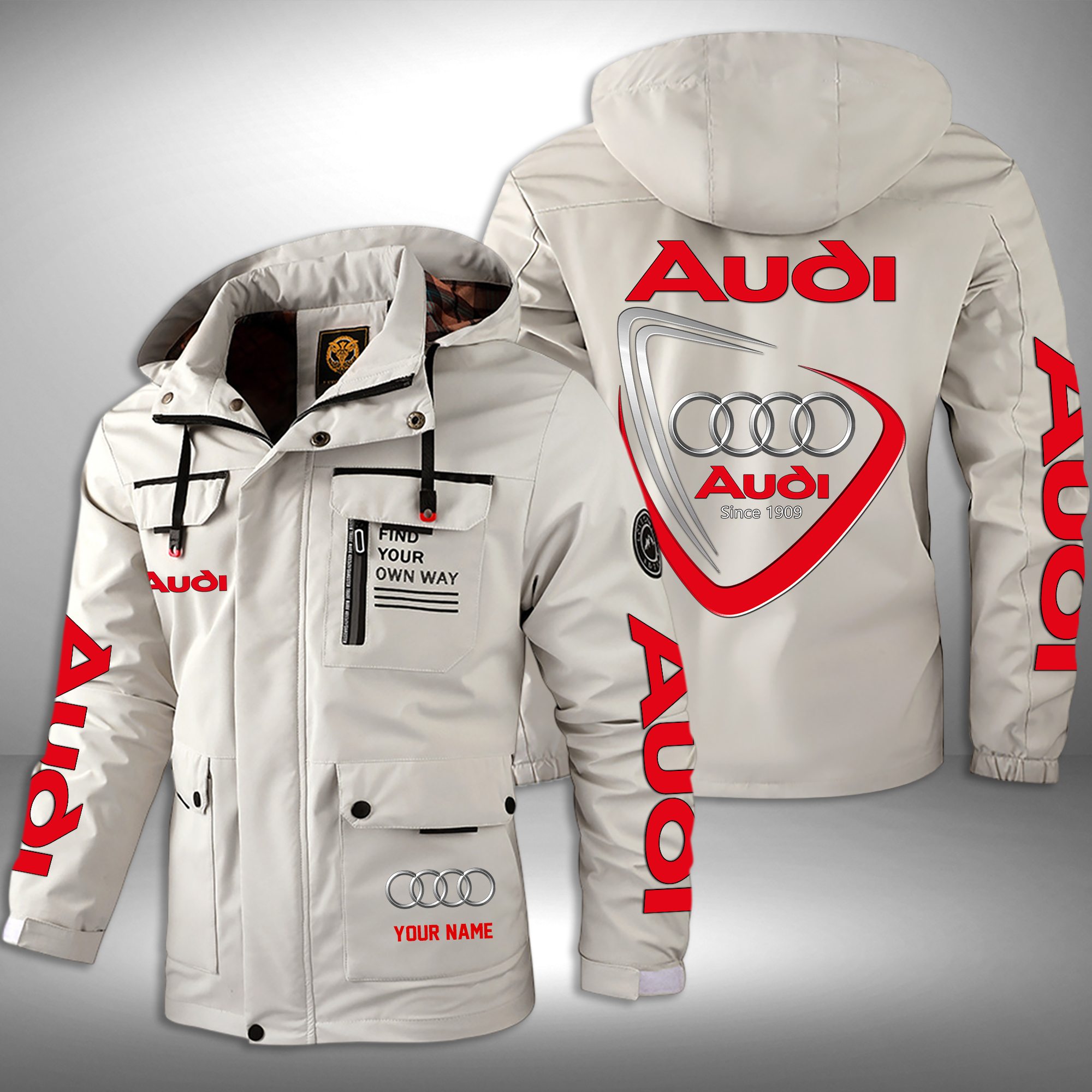 Audi leichte Outdoor-Windjacke aus Polyester