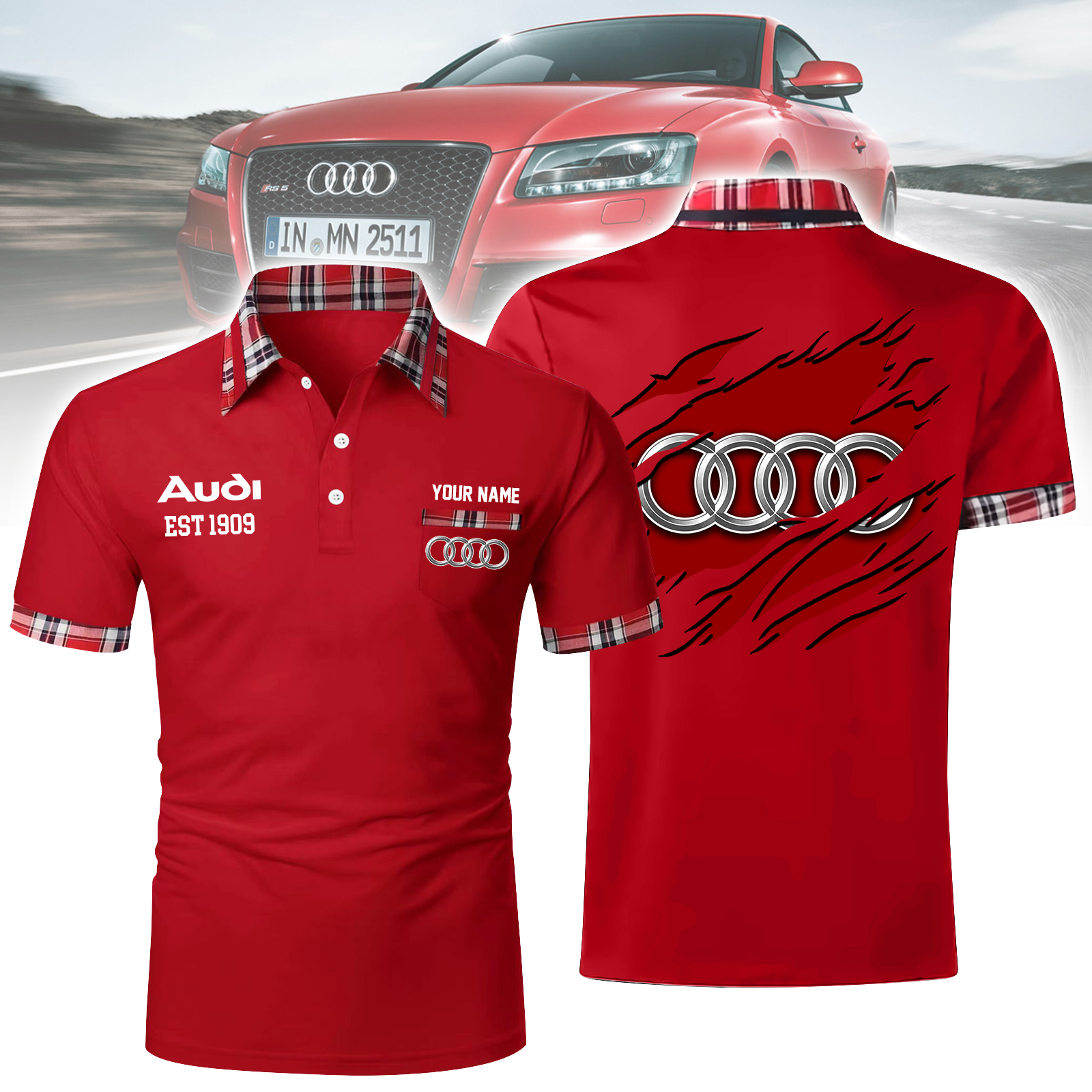 Audi Poloshirt aus Baumwolle – klassischer Schnitt
