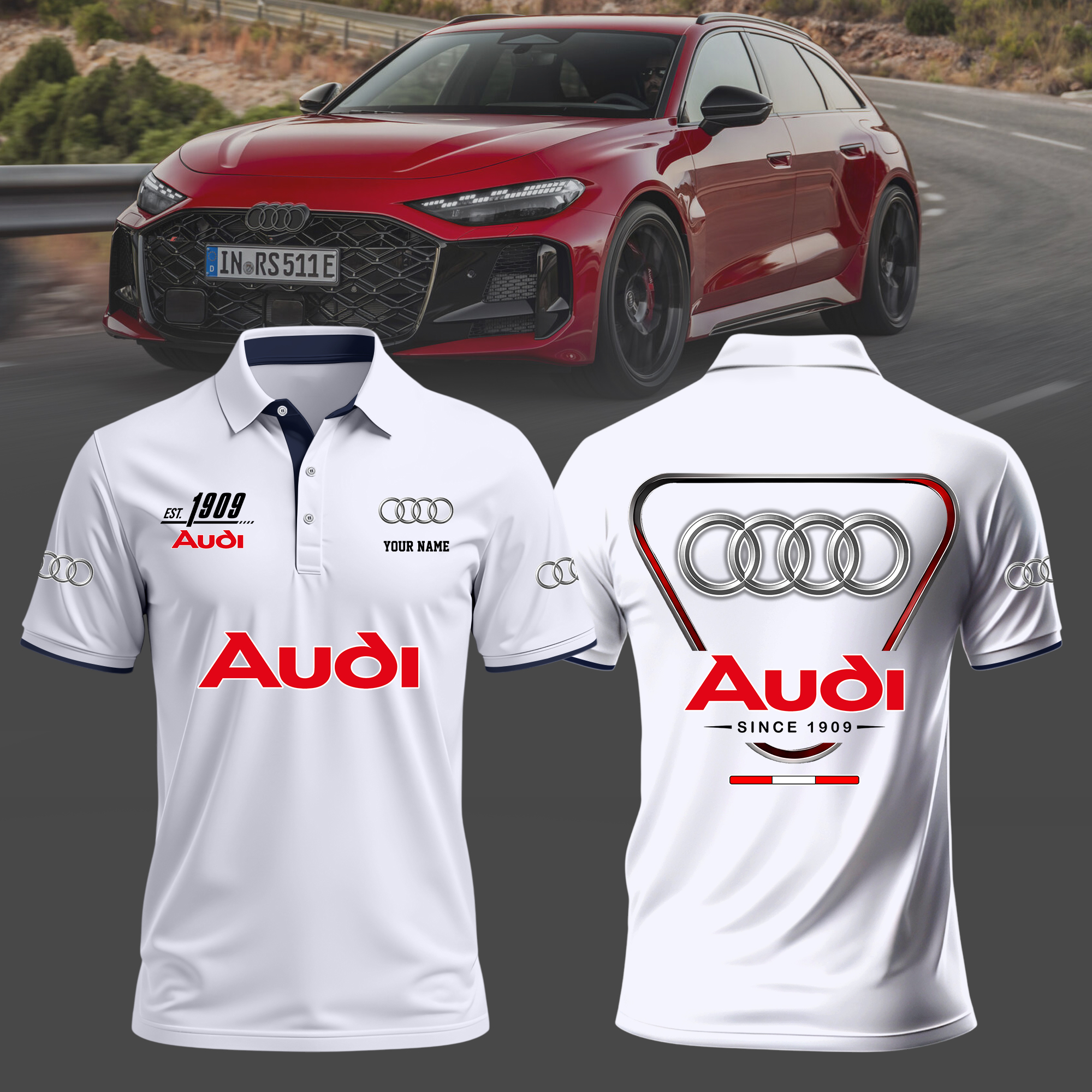 Audi Poloshirt – klassisches Kurzarmshirt