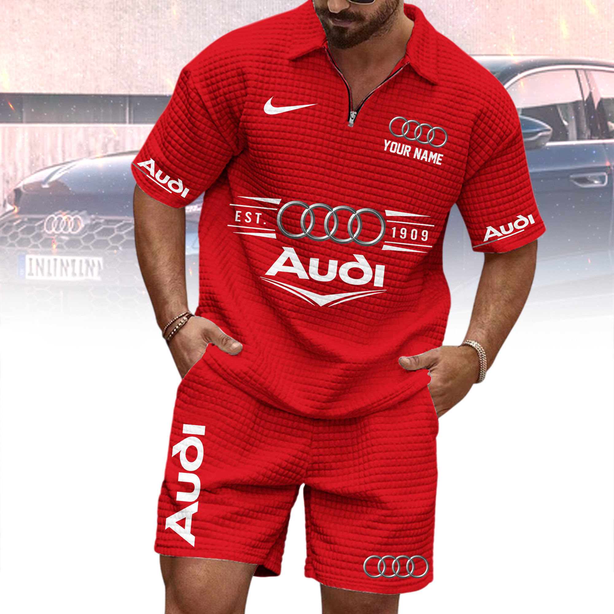 Audi Poloshirt-Set mit Reißverschluss