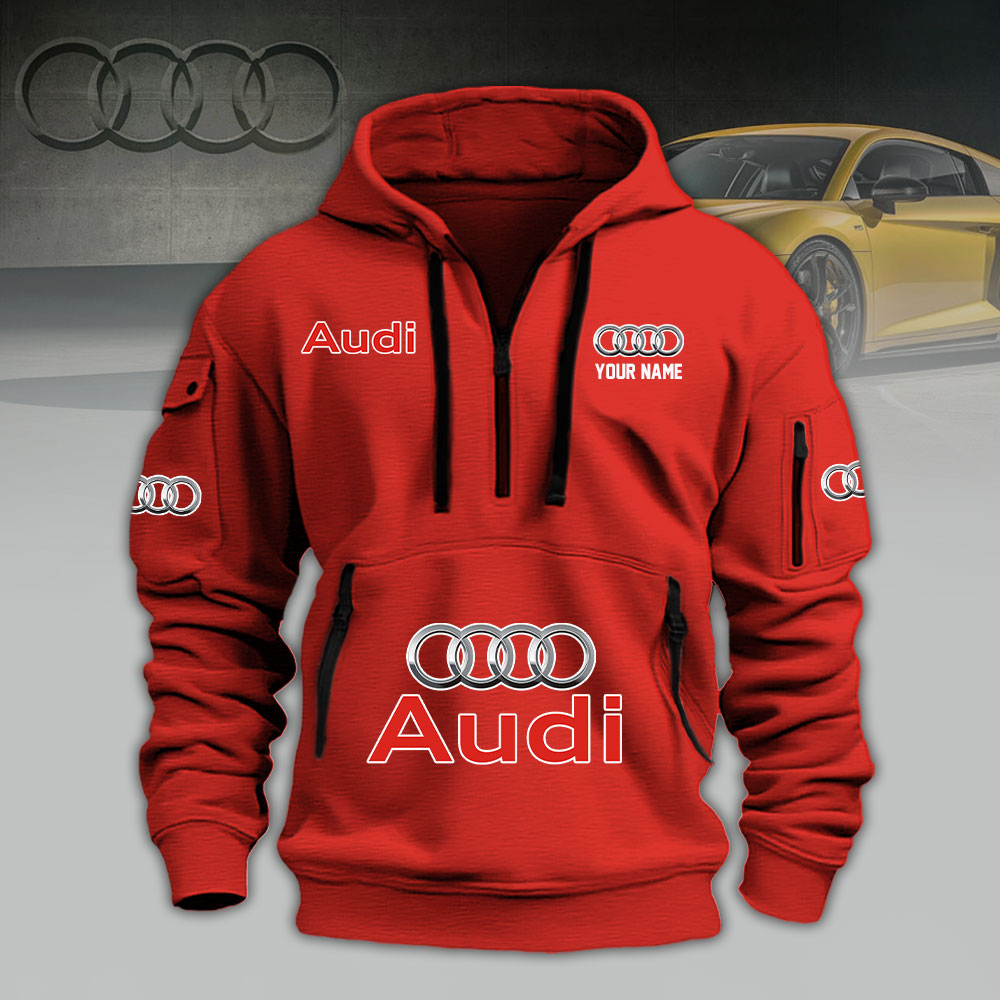 Audi warmer Hoodie mit kurzem Reißverschluss