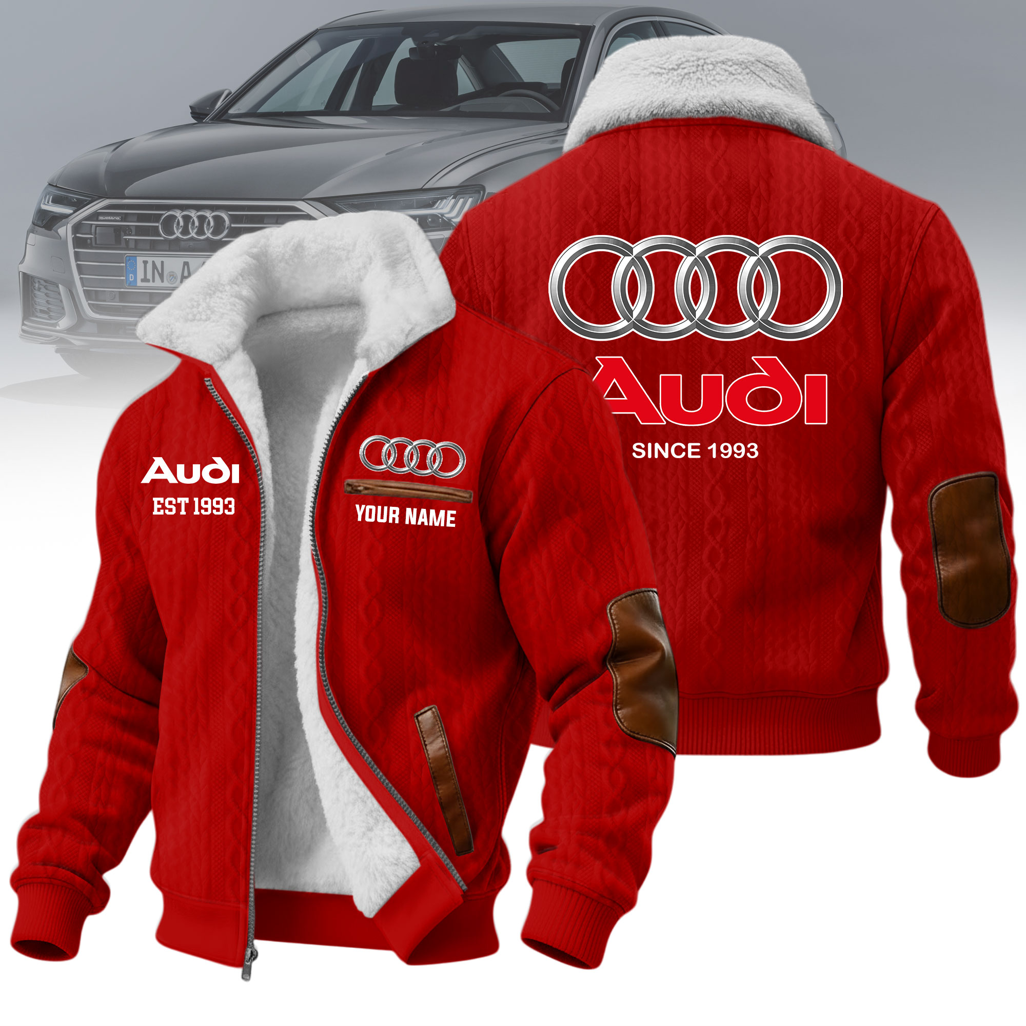 Audi Winter-Fleecejacke mit Sublimationsdruck